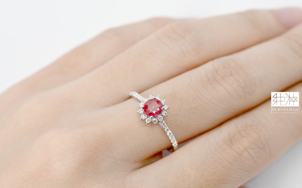 CGRL證 / 頂端天然無燒鴿血紅紅寶石18K金小奢華鑽戒 紅寶石,Ruby,剛玉,Corundum