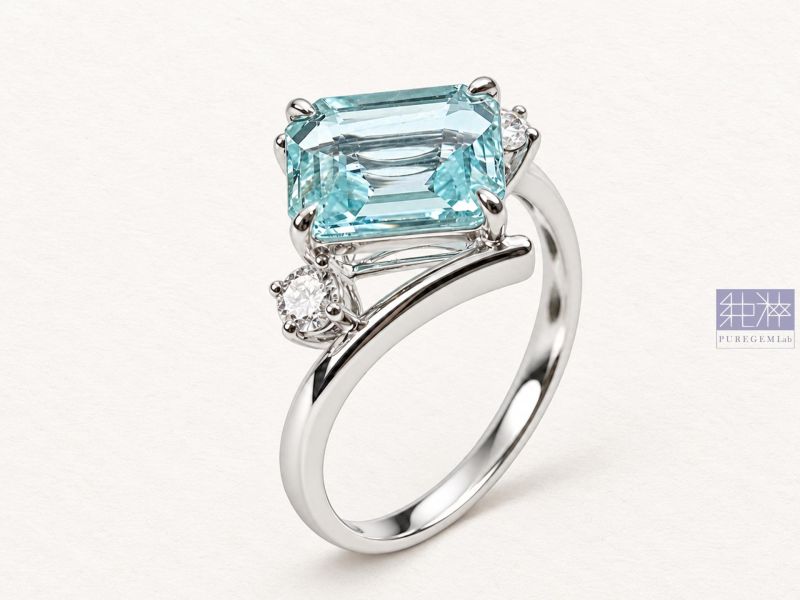 CGRL證 / 頂級天然聖瑪莉亞海藍寶18K金真鑽戒 海藍寶石,Aquamarine,綠柱石,熱處理,摩根石,祖母綠,聖瑪利亞,Santa Maria 聖瑪利亞海藍寶石