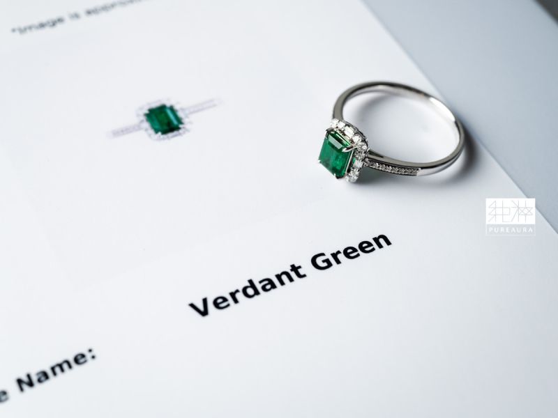 直播-頂級天然 Verdant Green 沃頓祖母綠18K金鑽石戒 Verdant Green、沃頓、祖母綠、18K金、鑽石、戒指