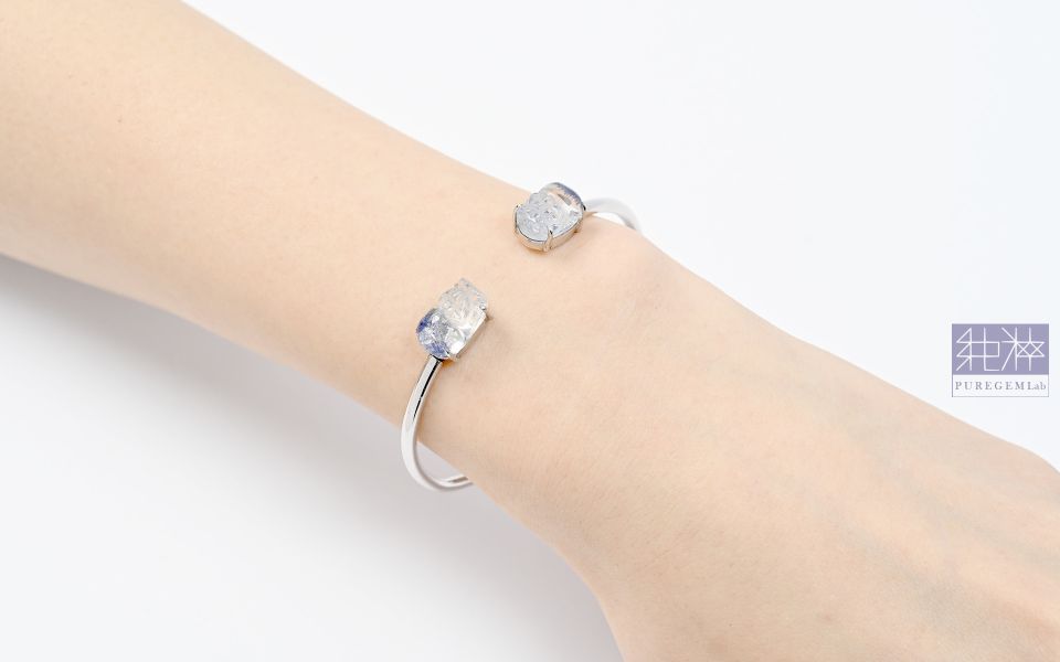 純粹出品 / 頂極淨透藍線石貔貅純銀手環 藍線石,藍線石水晶,藍髮晶,Dumortierite