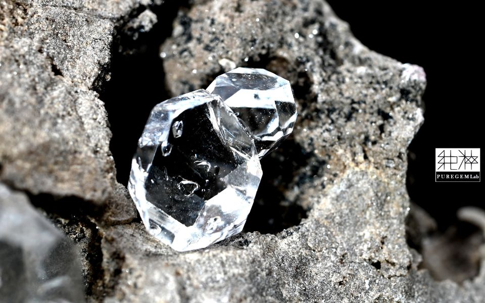 珍稀收藏 / 頂端正紐約赫基蒙雙胞胎晶體原礦 赫基蒙,鑽石水晶,雙尖水晶,白水晶,Quartz,Rock Crystal