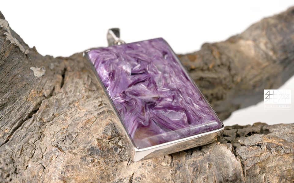 最高級數 / 頂級天然高光絲絨感紫龍晶純銀墜 紫龍晶