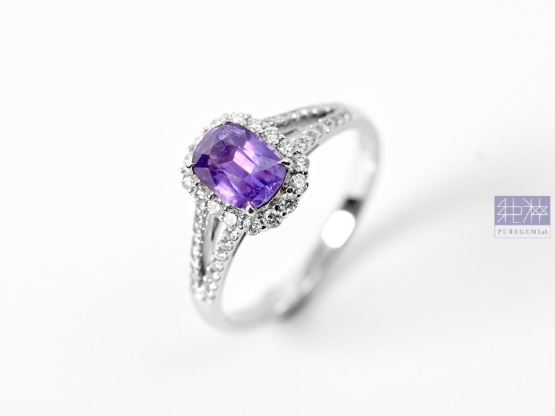 直播場 - CGRL證 / 頂級天然無燒Violet Color紫羅蘭藍寶石18K金鑽石戒 Violet Color、紫羅蘭、藍寶石、18K金、鑽石戒