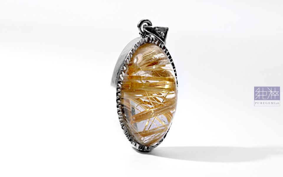 頂級逸品 / 頂級天然鈦晶秀氣馬眼造型純銀墜 鈦晶,Rutilated Quartz,金紅石,正財,偏財,避邪,水晶之王