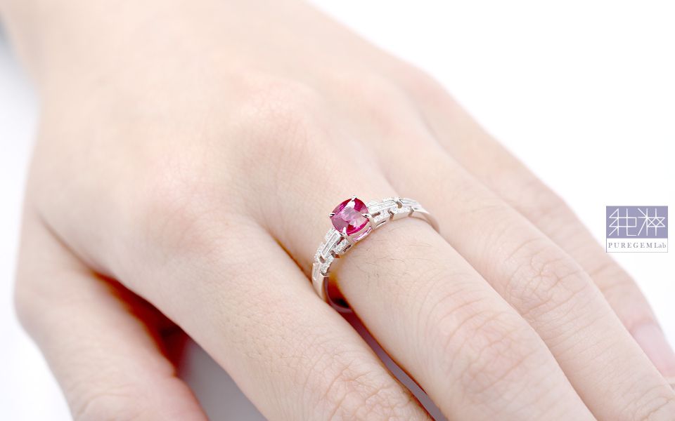 GUILD 證 / 頂級天然無燒鴿血紅強螢光紅寶石18K金真鑽戒 紅寶石,Ruby,剛玉,Corundum