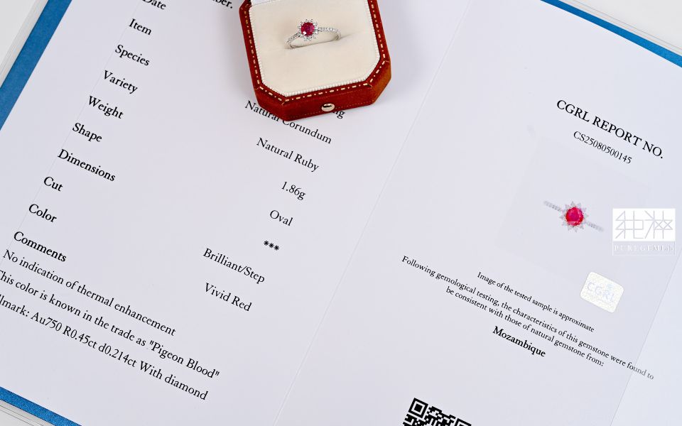 CGRL證 / 頂端天然無燒鴿血紅紅寶石18K金小奢華鑽戒 紅寶石,Ruby,剛玉,Corundum