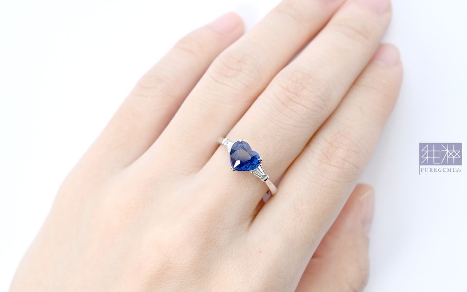 AIGS 產地大證 / 頂級天然斯里蘭卡無燒皇家藍藍寶石愛心琢型18K金真鑽戒 藍寶石,Sapphire,剛玉,corundum,星光藍寶石