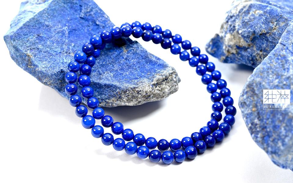 頂級天然老料帝王青金石雙圈手珠 青金石,Lapis,Lazuli,青金岩,黃鐵礦,方解石