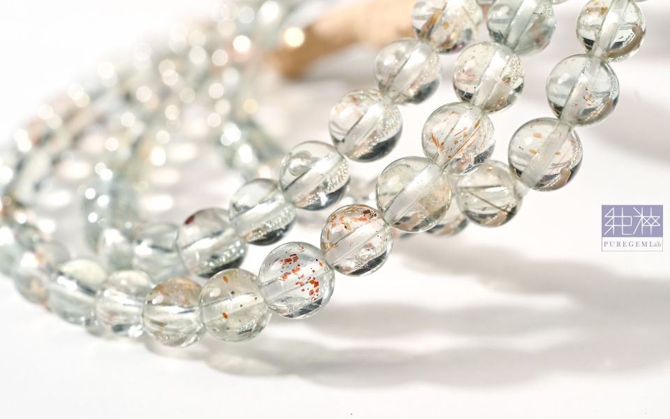 頂端淨透體翠綠阿魯沙金太陽三圈手珠 太陽石、日光石 Sunstone、阿魯沙太陽石、奧勒岡日光石