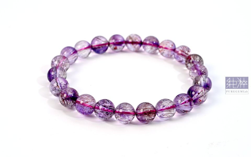 骨幹頂端料 / 頂級全紫三輪骨幹順髮超七手珠 紫水晶,Amethyst,超七,Suber Seven,超七草莓,超七骨幹,三輪骨幹水晶,煙花超七,紫超七,黑超七,紅超七,毒液彼岸花水晶,紫髮超七