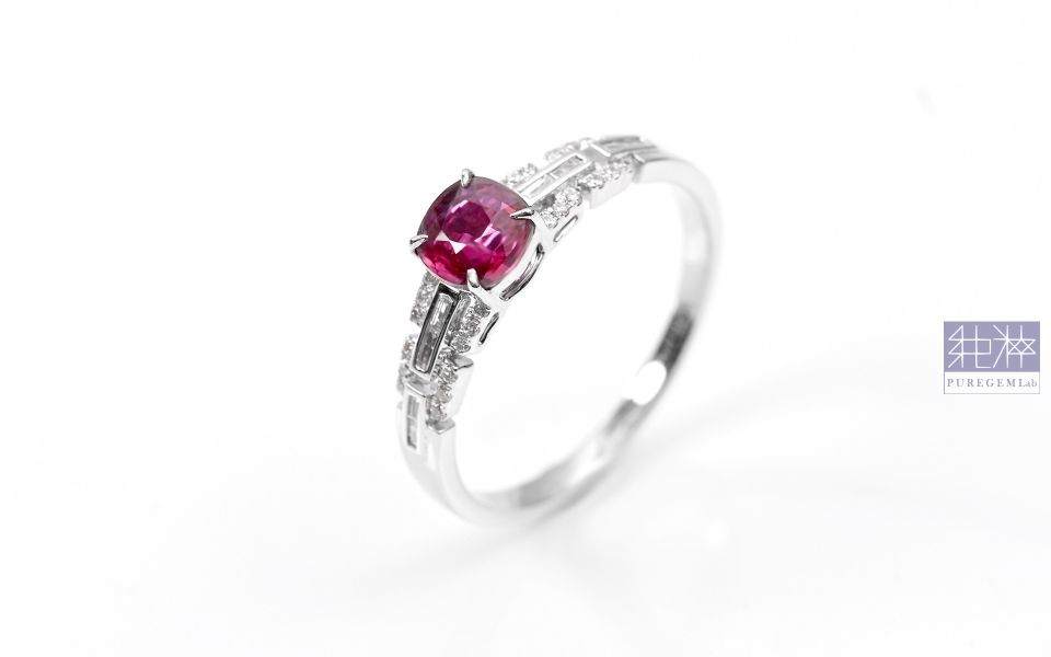 GUILD 證 / 頂級天然無燒鴿血紅強螢光紅寶石18K金真鑽戒 紅寶石,Ruby,剛玉,Corundum