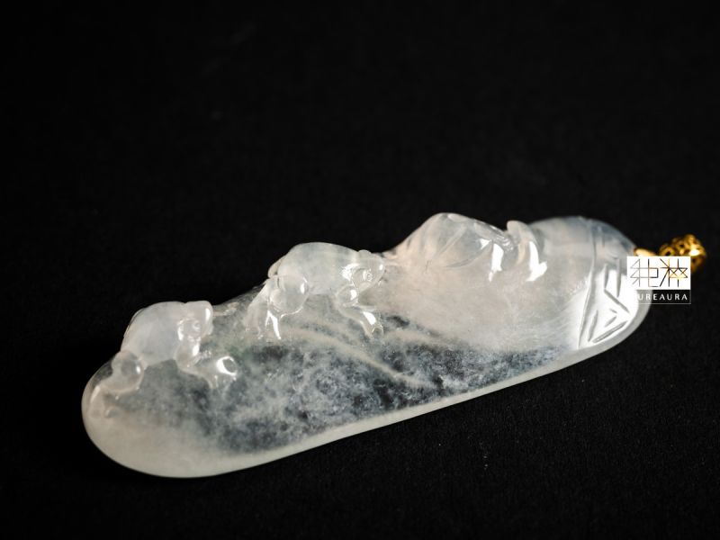 直播-頂級天然A貨冰玻種白翡呱呱來財墜 天然A貨、冰玻種、白翡、呱呱來財、墜