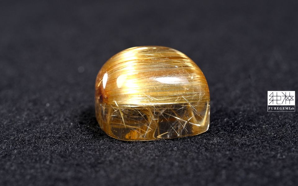 最高收藏級數 / 頂級粗版金黃順向貓眼鈦晶枕形裸石 鈦晶,Rutilated Quartz,金紅石,正財,偏財,避邪,水晶之王