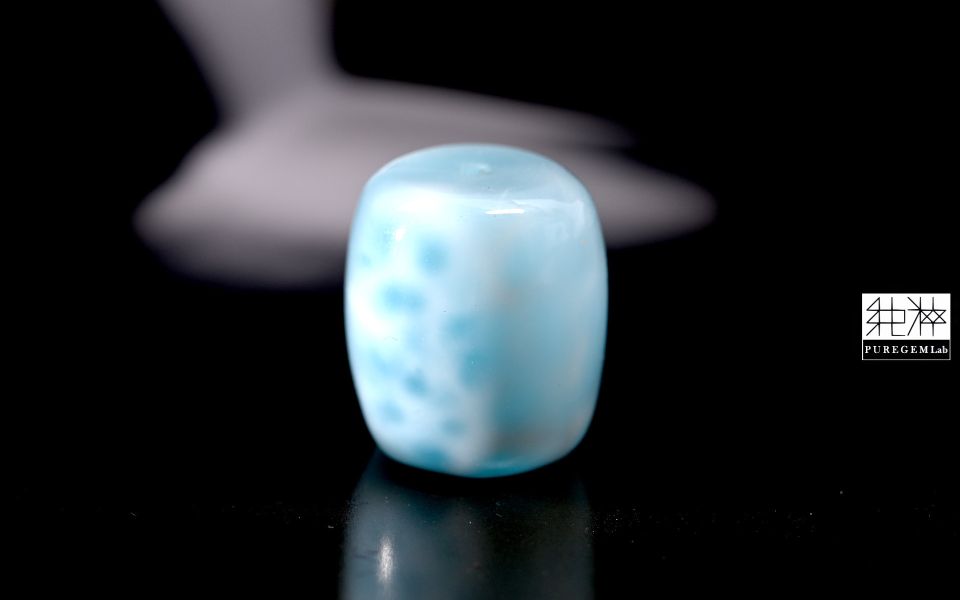 頂級透光玉化海洋拉利瑪桶珠 拉利瑪,Larimar,海紋石