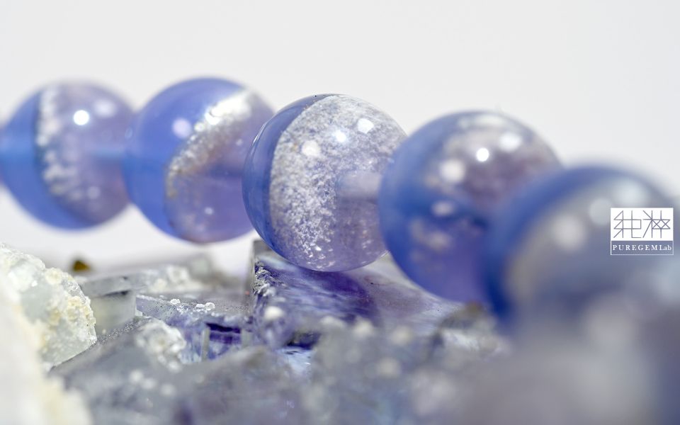 稀有珍藏 / 頂級聚寶盆藍雪花螢石手珠 螢石