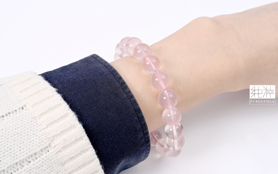 頂級淨透巴西星光粉晶手珠 粉晶,冰種粉晶,星光粉晶,芙蓉水晶,薔薇石英,玫瑰石英,玫瑰晶,Rose Quartz