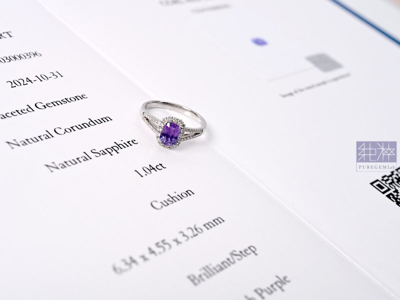 直播場 - CGRL證 / 頂級天然無燒Violet Color紫羅蘭藍寶石18K金鑽石戒 Violet Color、紫羅蘭、藍寶石、18K金、鑽石戒