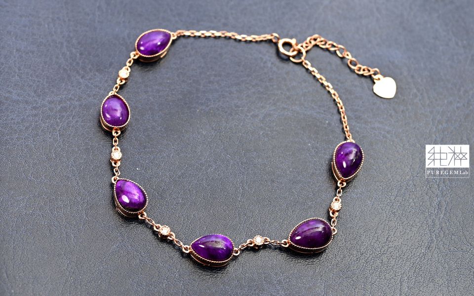 最高精品級別 / 頂級老料正皇家紫舒俱錸18K金手鍊 舒俱萊,舒俱徠,蘇紀石