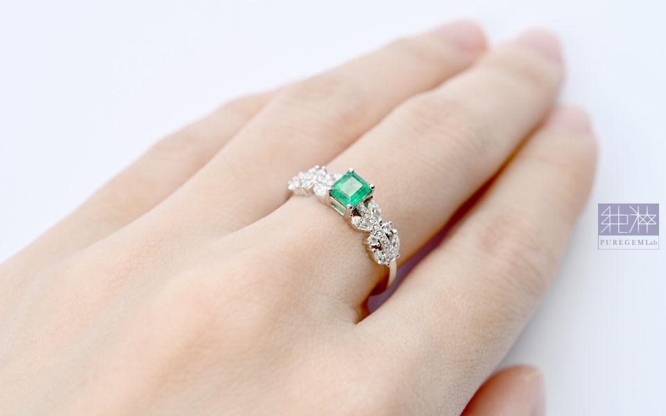 GUILD 產地大證 / 頂級天然潘杰希爾Verdant沃頓璀璨閃爍評級祖母綠18K金真鑽戒 祖母綠,達畢茲,Emerald,Trapiche,五月誕生石,哥倫比亞,無油祖母綠