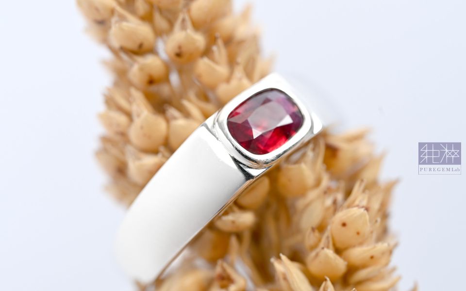 GRC證 / 頂端天然無燒鴿血紅18K金簡約男戒 紅寶石,Ruby,剛玉,Corundum,無燒,鴿血紅,Pigeon Blood