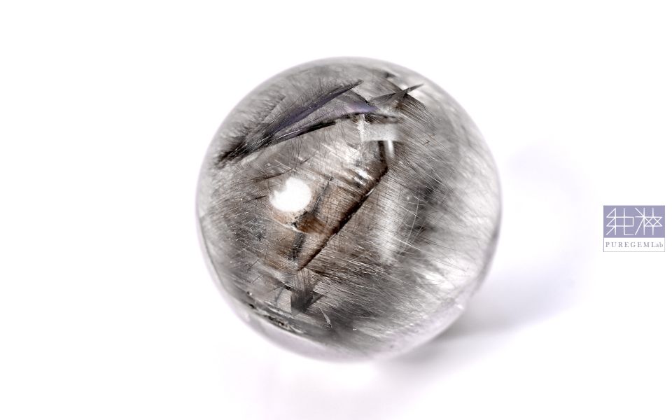 頂尖收藏逸品 / 頂級天然淨體黑銀鈦晶球 黑銀鈦水晶,Quartz with Inclusions