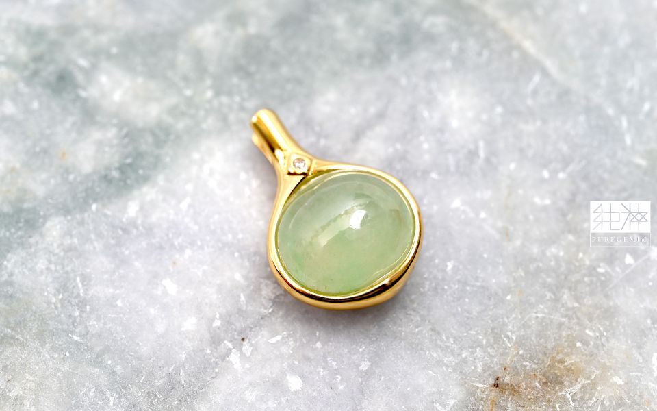 純粹寶石實驗室認證 / 頂級天然緬甸A貨果陽綠翡翠墜 翡翠,玉,硬玉,jade,紫翡,黃翡,紅翡,陽綠,老坑,冰種,手鐲,平安扣,無事牌,緬甸,A貨