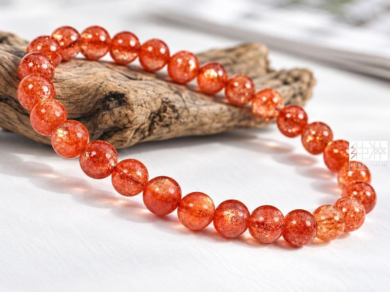 最高級數頂級淨體濃郁太陽石手珠 太陽石、日光石 Sunstone、阿魯沙太陽石、奧勒岡日光石