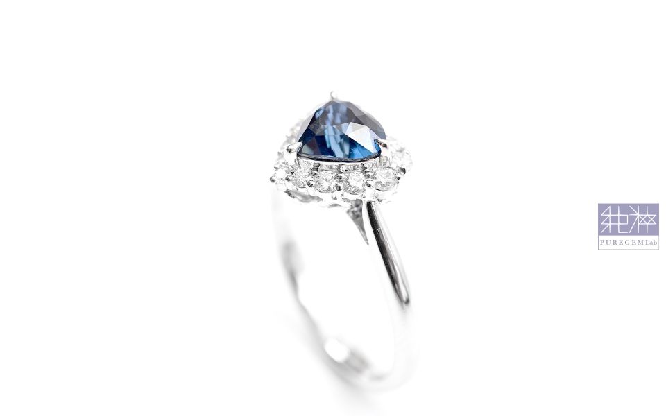 GRC證 / 頂端天然皇家藍稀有愛心明亮琢型切工18K金鑽戒 藍寶石,Sapphire,剛玉,corundum,星光藍寶石