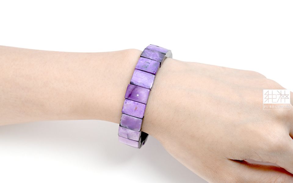 純粹寶石實驗室認證 / 頂級天然老料舒俱徠皇家粉紫手排 蘇紀石,舒俱徠,舒俱萊