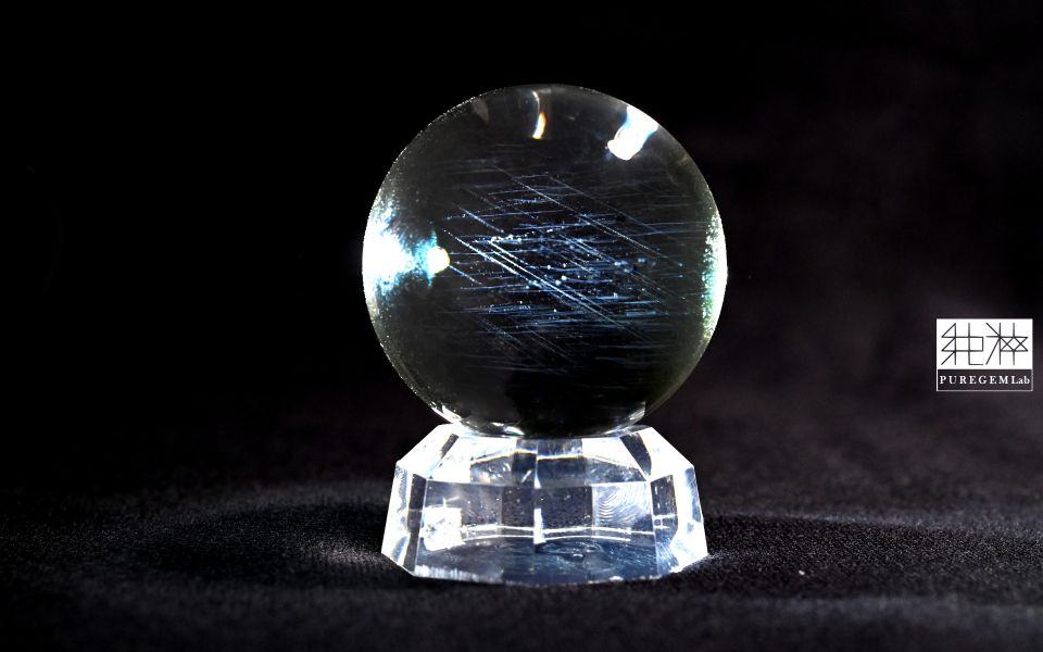 最高級數 / 頂級近全美藍針水晶球 藍針水晶,藍針,紅針