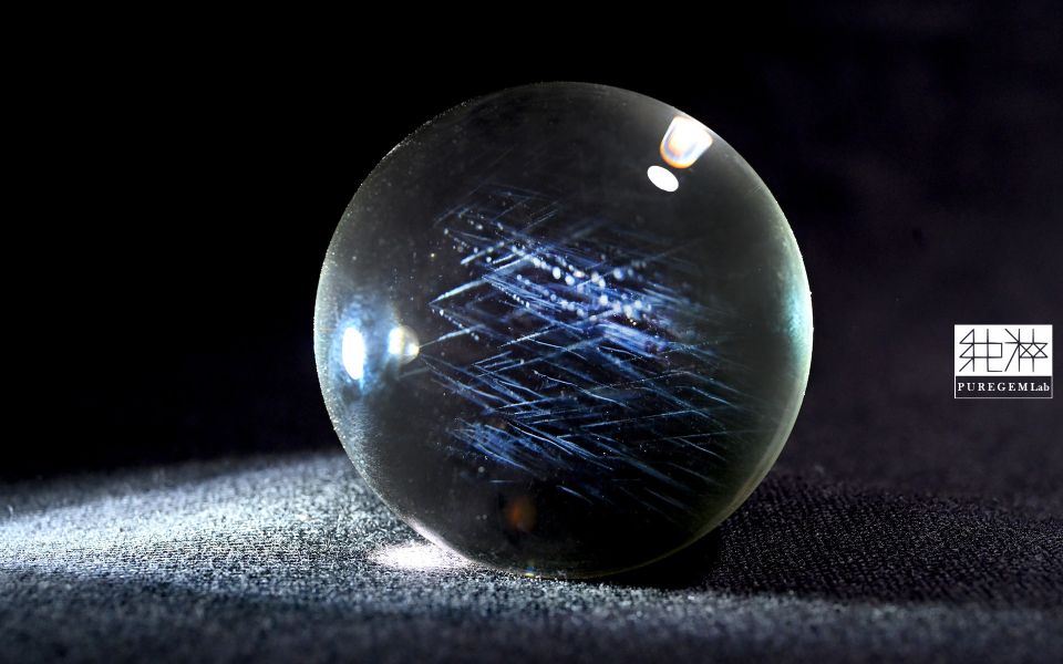 最高級數 / 頂級近全美藍針水晶球 藍針水晶,藍針,紅針