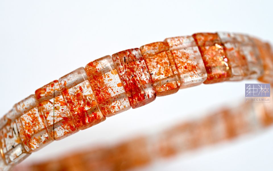 頂級淨透級太陽石細版手排 太陽石、日光石 Sunstone、阿魯沙太陽石、奧勒岡日光石