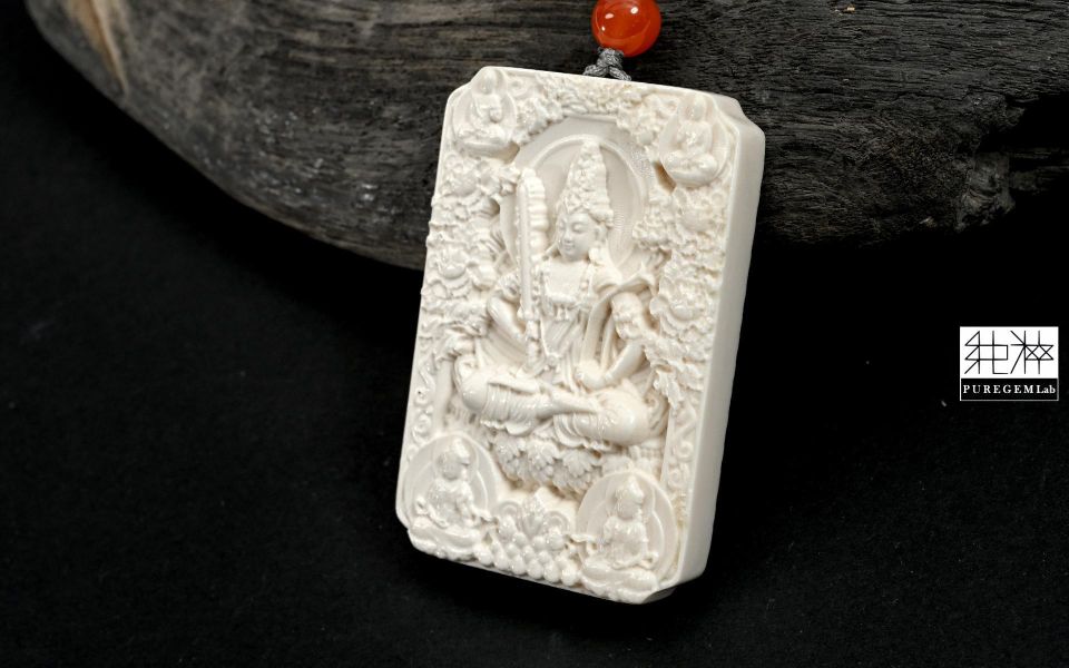 頂級天然猛瑪象牙虛空藏菩薩 猛瑪象牙,Mammoth Ivory,化石,象牙,西伯利亞,長毛象