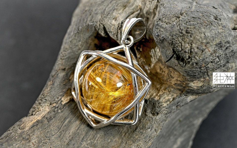 頂端天然通透體全滿鈦晶六芒星墜 鈦晶,Rutilated Quartz,金紅石,正財,偏財,避邪,水晶之王
