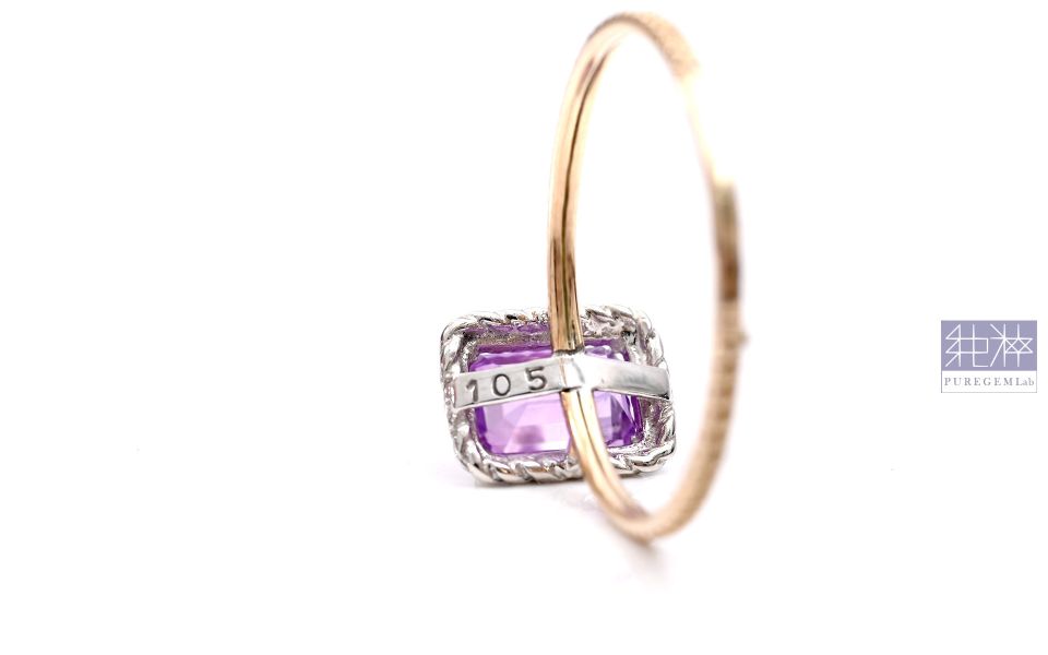 CGL證 / 頂級天然無燒紫羅蘭藍寶石雙色18K金戒 藍寶石,紅寶石,剛玉,彩色藍寶石,彩色剛玉,帕帕拉恰,黃色藍寶石、紫色藍寶石、綠色藍寶石 Corundum,Sapphire,Ruby,Padparadscha Sapphire,Fancy Sapphires