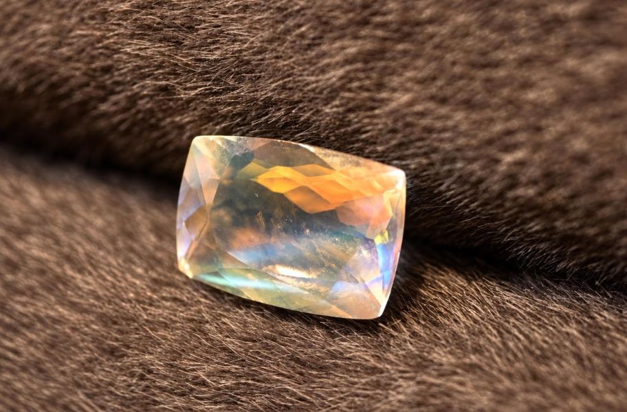 頂級馬達加斯加月光石小矩形琢型裸石 1.4ct 