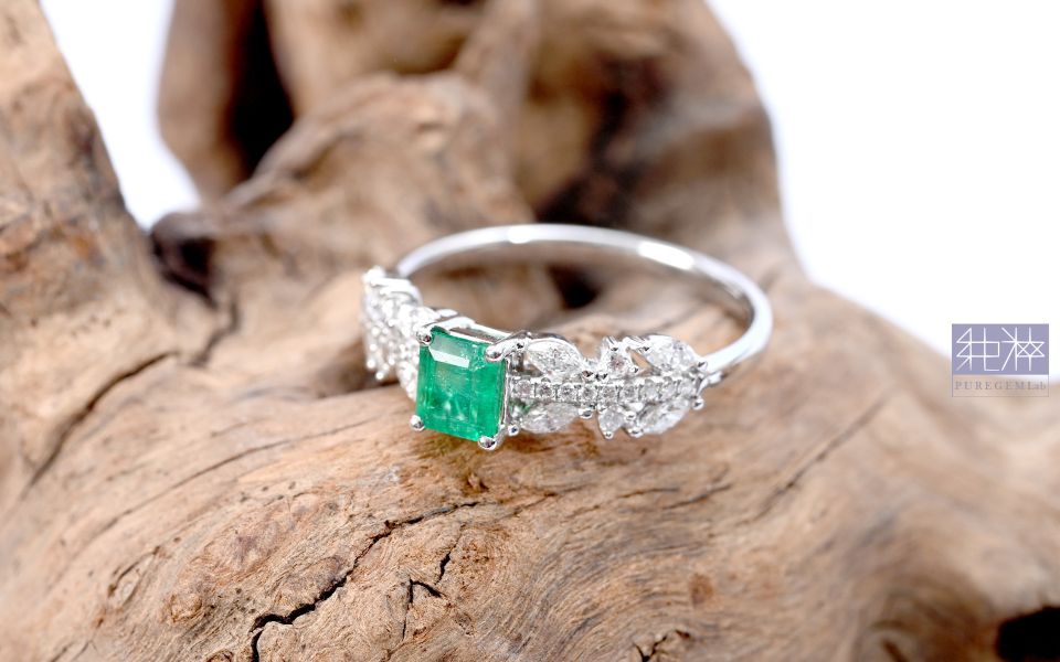 GUILD 產地大證 / 頂級天然潘杰希爾Verdant沃頓璀璨閃爍評級祖母綠18K金真鑽戒 祖母綠,達畢茲,Emerald,Trapiche,五月誕生石,哥倫比亞,無油祖母綠