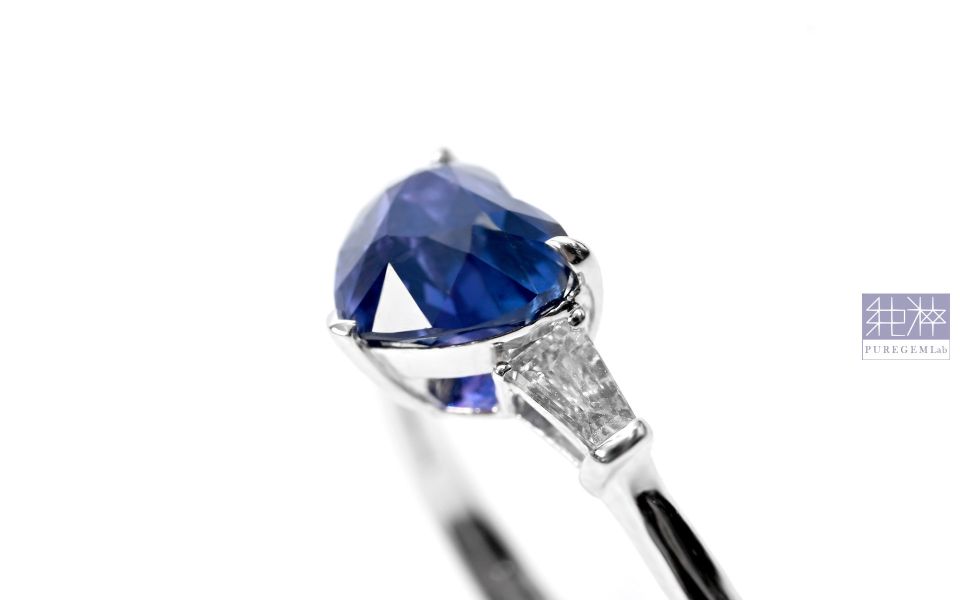 AIGS 產地大證 / 頂級天然斯里蘭卡無燒皇家藍藍寶石愛心琢型18K金真鑽戒 藍寶石,Sapphire,剛玉,corundum,星光藍寶石