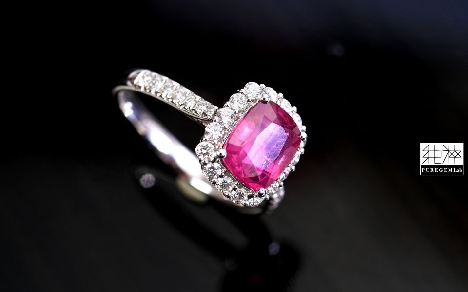 CGRL證 / 頂端天然無燒玫瑰粉絲絨光澤帕帕拉恰18K金鑽石戒 藍寶石,紅寶石,剛玉,彩色藍寶石,彩色剛玉,帕帕拉恰,黃色藍寶石 Corundum,Sapphire,Ruby,Padparadscha Sapphire