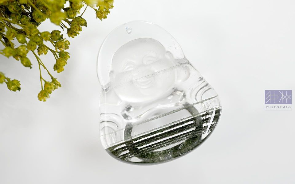 頂端天然綠幽靈千層聚寶盆福氣彌勒墜 幽靈水晶,幻影水晶,異象水晶,綠幽靈,紅幽靈,白幽靈,金字塔 Phantom Crystal、Ghost Crystal