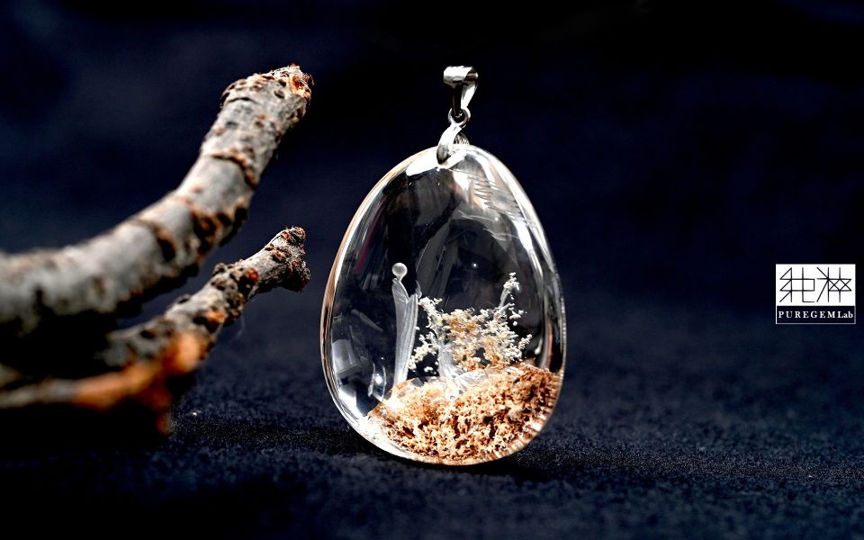 純粹寶石實驗室認證 / 頂端極淨體精細工藝金棕色幽靈無相悟道佛墜 幽靈水晶,幻影水晶,異象水晶,綠幽靈,紅幽靈,白幽靈,金字塔 Phantom Crystal、Ghost Crystal