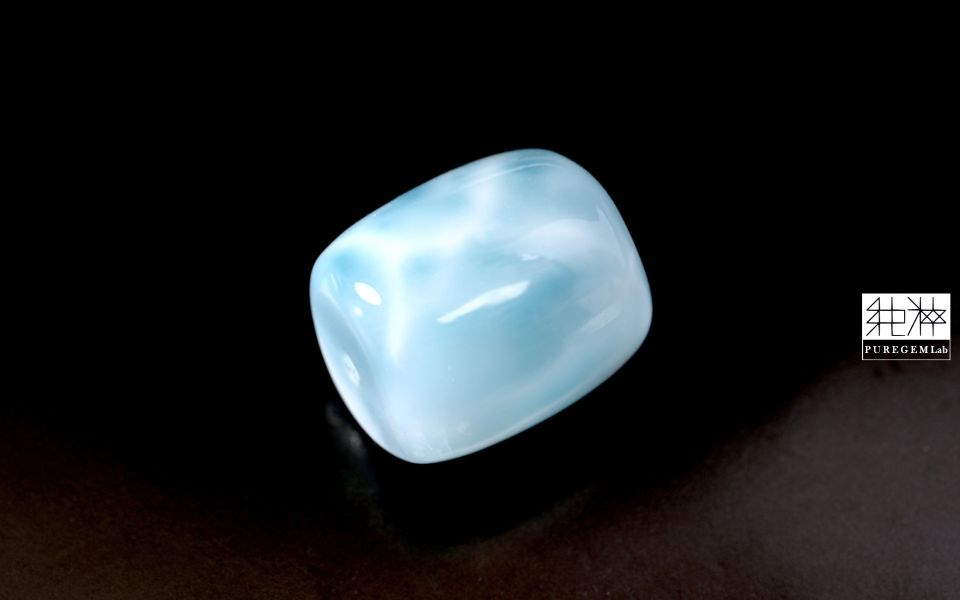 頂級透光玉化海洋拉利瑪桶珠 拉利瑪,Larimar,海紋石