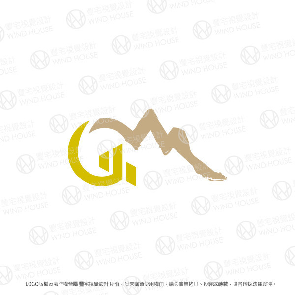 「現成logo」謎樣山水藝術LOGO，大自然的獨特之美 獨特山水藝術LOGO設計,山水藝術LOGO如何提升品牌形象,字母GM的變型LOGO,山水藝術LOGO的現代設計,山與G的意象圖LOGO