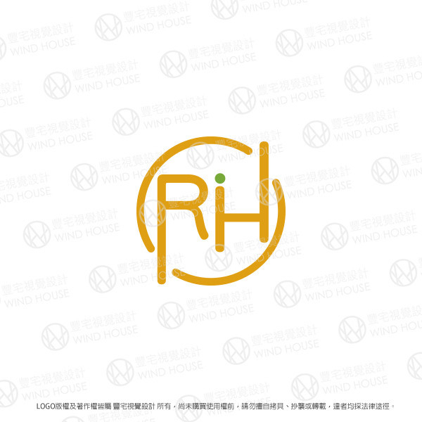 橘色大寫字母RIH的組合LOGO