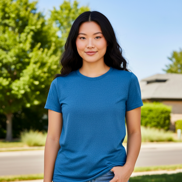 短袖圓領麻花T恤(深海青) 