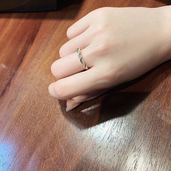 簡約編織麻花開口時尚戒指 