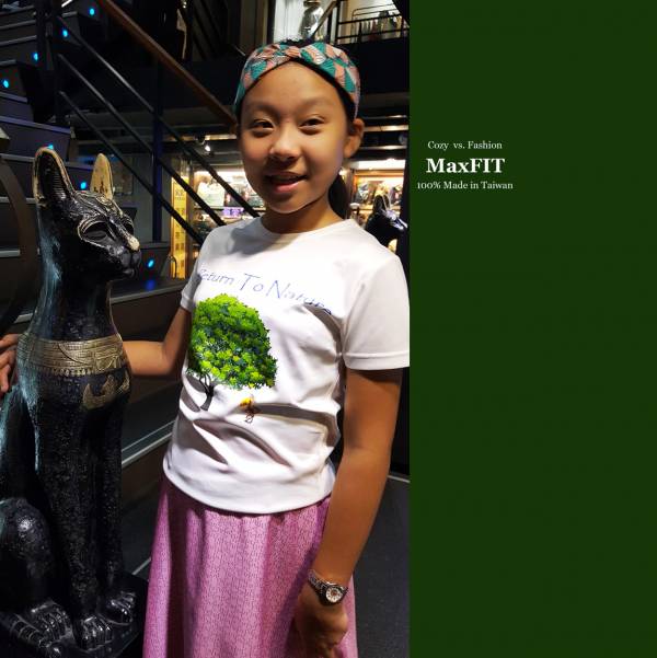 活力修身吸濕速乾圓領T恤《白色S-XL》女生短袖 印花T恤MaxFIT,有彈性,吸濕排汗,台灣製造,修身效果