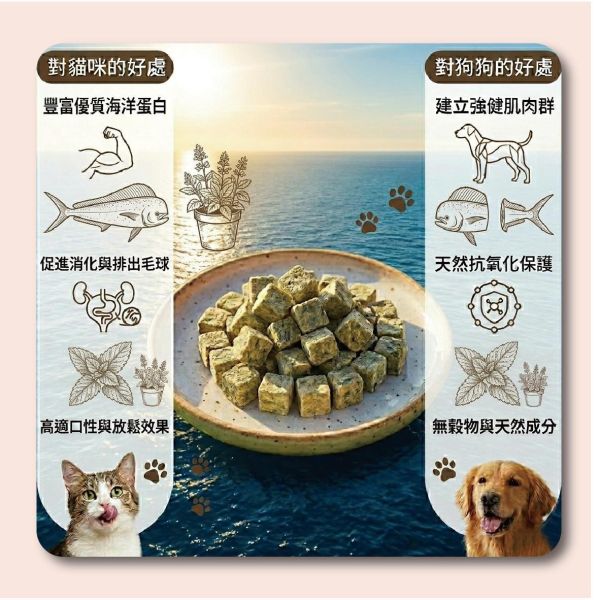 MIX鮮切系列-舒心鬼頭刀貓草凍乾  40g/包 寵物零食, 貓狗零食, 凍乾零食, 鬼頭刀凍乾, 寵物凍乾, 寵物點心, 魚肉零食, 生食級零食, 貓零食, 狗零食, 寵物天然零食, 無添加寵物零食, 貓咪凍乾魚肉, 狗狗凍乾魚肉, 貓草凍乾, 排毛保健零食, MIT寵物凍乾零食, 犬貓開胃零食, 高蛋白寵物零食, 天然寵物點心