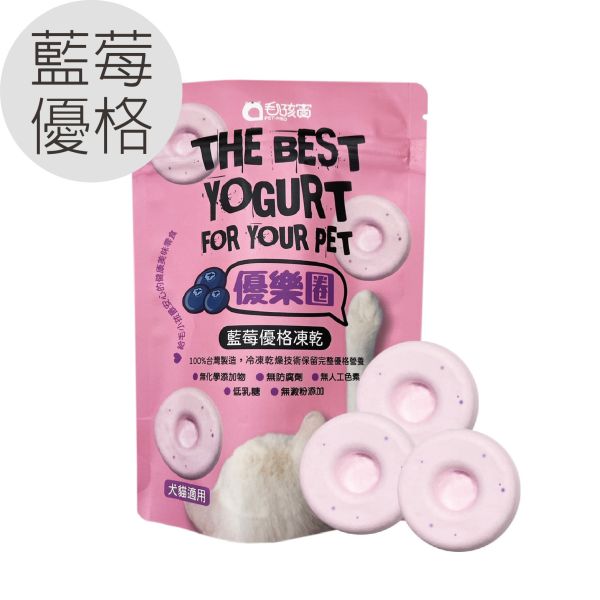 優樂圈-生乳優格凍乾/藍莓口味 28g/包 凍乾零食,優格凍乾,優格藍莓,腸胃健康零食,甜甜圈