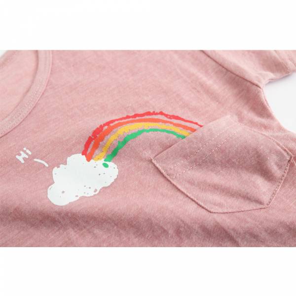 現貨零碼出清 彩虹印花兒童T恤 短袖棉質上衣-共兩色 彩虹印花兒童T恤,短袖棉質上衣